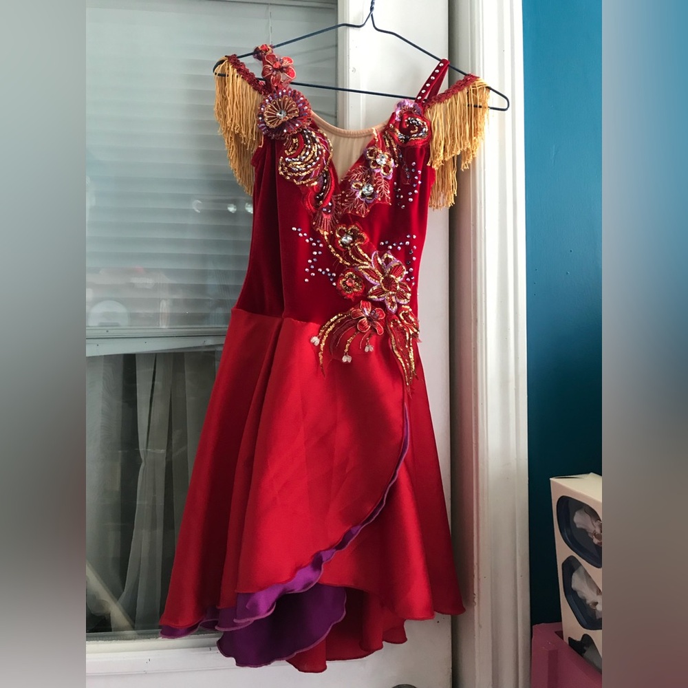 Adult XS custom figure skating dance dress